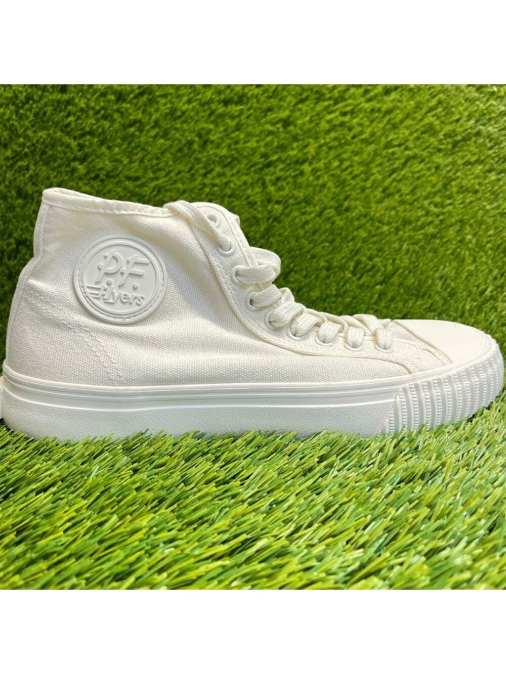 PF Flyers Center Hi Mens Size 7 White Gum Athletic Skateboard Shoes Sneakers